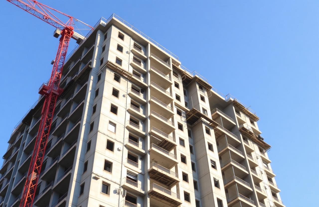 Edifício em obra — estrutura concluída